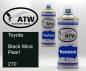 Preview: Toyota, Black Mica Pearl, 210: 400ml Sprühdose + 400ml Klarlack - Set, von ATW Autoteile West.